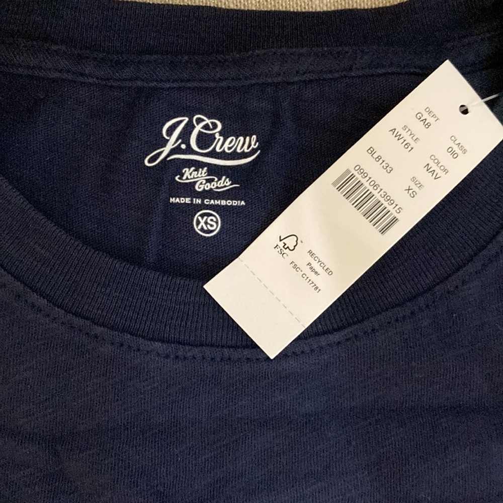 NWT Super Cute J.Crew Embroidered Happy Tee Shirt XS - Picture 3 of 3
